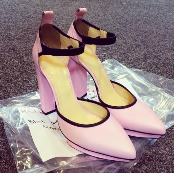 Pink pumps from Christopher Kane's Fall 2014 collection