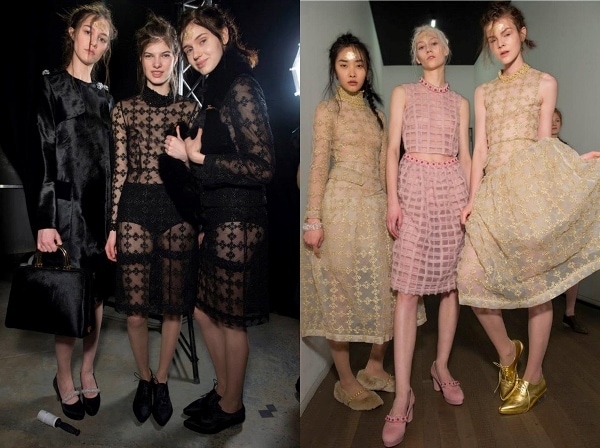 Backstage at Simone Rocha's Fall 2014 show in London, England, on February 18, 2014