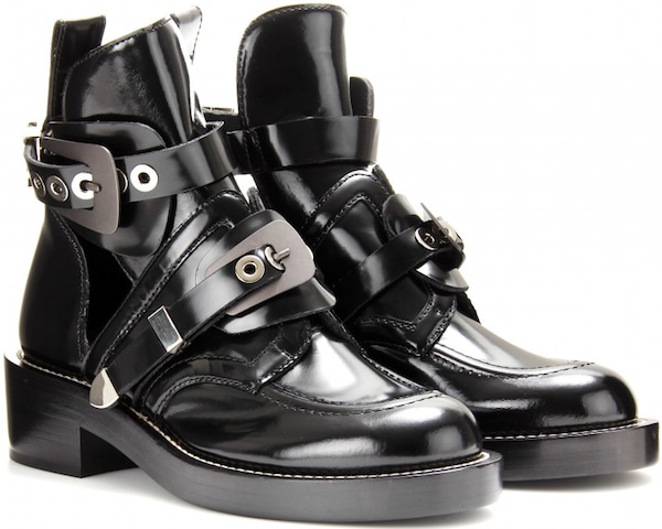 Balenciaga Cutout Ankle Boots in Noir Black