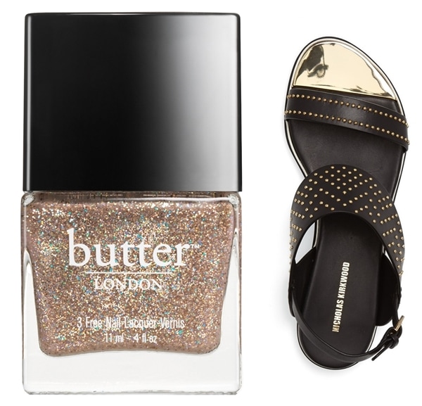 Nicholas Kirkwood Studded Flat Sandal with Butter London Lucy In the Sky