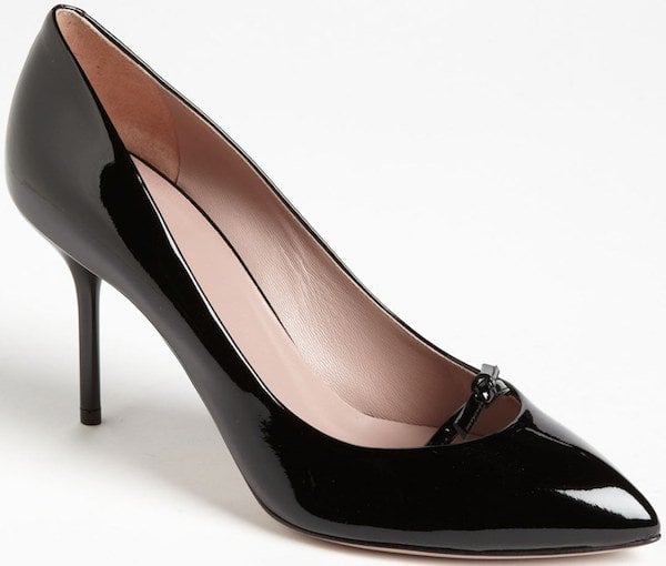 Gucci "Beverly" Pumps in Black Patent Leather