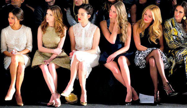 The front row at the Monique Lhuillier Fall/Winter 2014 runway presentation during New York Fashion Week