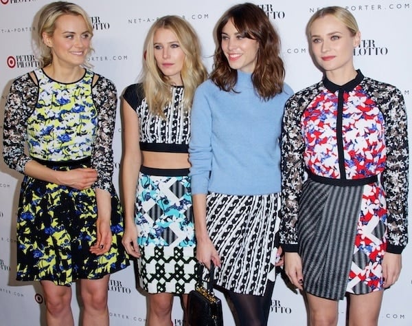 Taylor Schilling, Dree Hemingway, Alexa Chung, and Diane Kruger at the Peter Pilotto for Target launch