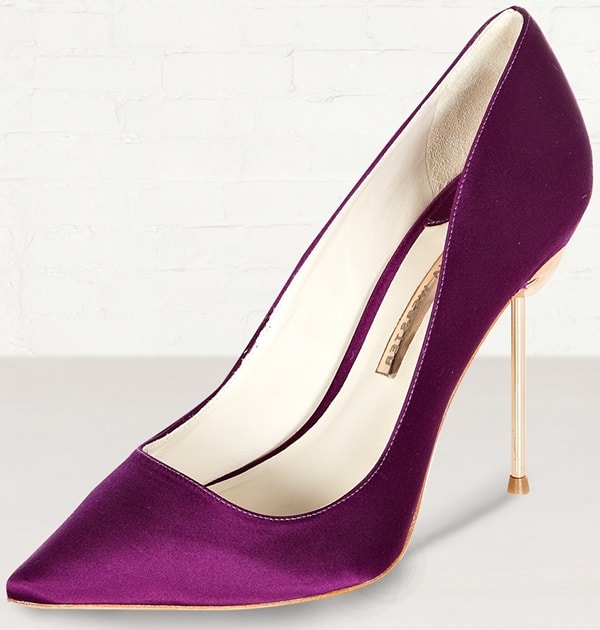 Sophia Webster Purple Coco Satin Flamingo Heel Pumps