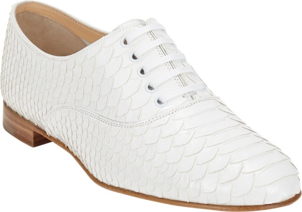Christian Louboutin "Fred" Brogues in White Python