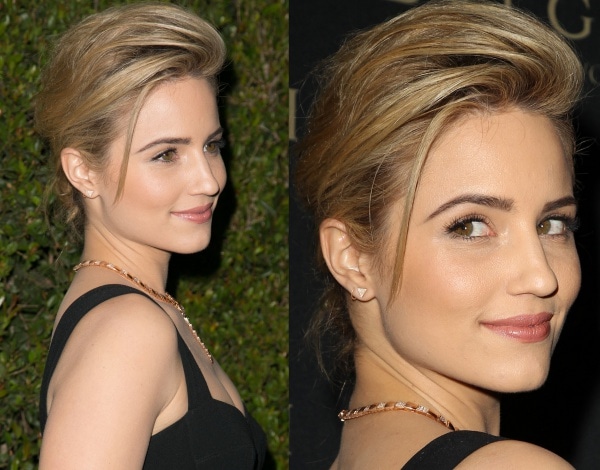 The gorgeous star swept her hair up and styled it in a messy bun to draw attention to her beautiful Bulgari jewels