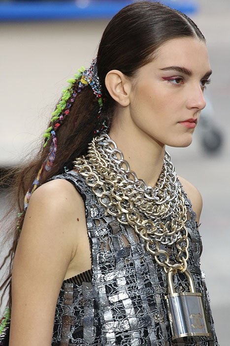 model padlock necklace Chanel fall 2014