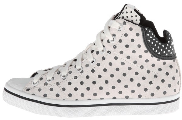 adidas Originals "Vulc Star" Mid-Cut Sneakers in White/Black