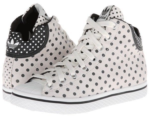 adidas Originals "Vulc Star" Mid-Cut Sneakers in White/Black
