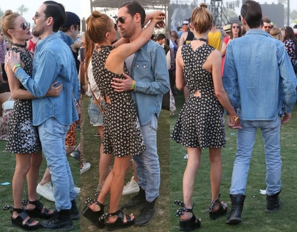 Kate Bosworth and Michael Polish were inseparable on day 2 of the Coachella Music and Arts Festival