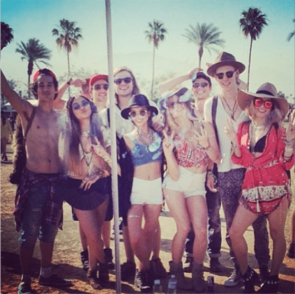Vanessa Hudgens' Instagram photo with the caption, "First weekend tribe. #mirrorselfie ;) love y'all" - posted on April 15, 2014