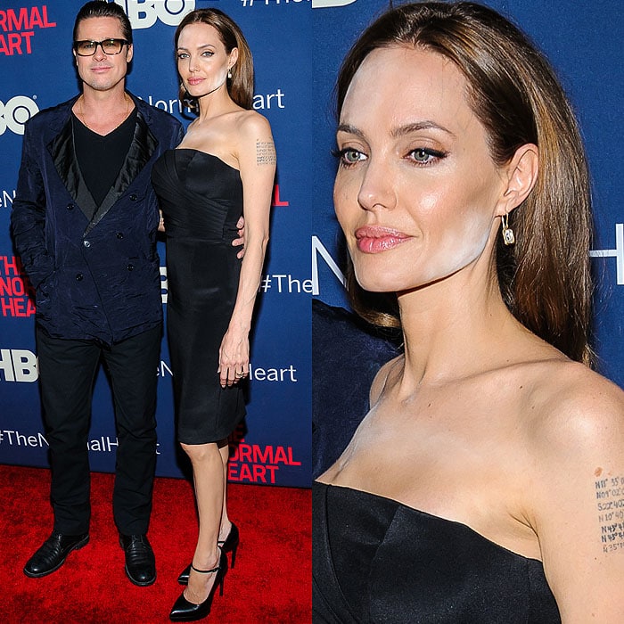 Angelina Jolie was blissfully unaware that her makeup was malfunctioning while she posed on the red carpet