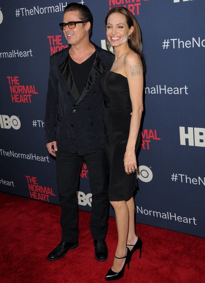 Brad Pitt and Angelina Jolie on the red carpet at 'The Normal Heart'