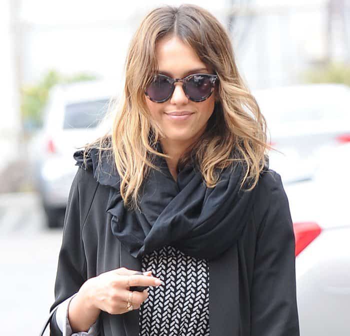 Jessica Alba seen arriving at an office