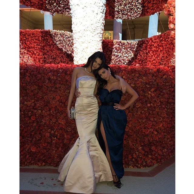 Kendall Jenner and Kim Kardashian at 2014 Met Ball