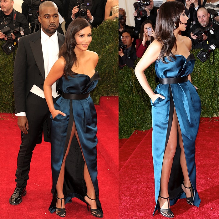 Kanye West and Kim Kardashian at the 2014 Met Gala held at the Metropolitan Museum of Art in New York City on May 5, 2014
