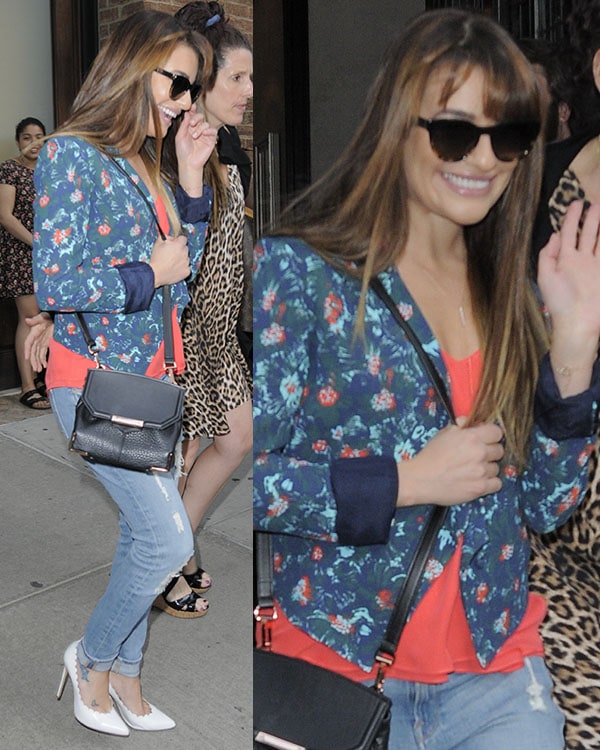 Lea Michele leaving New York Hotel