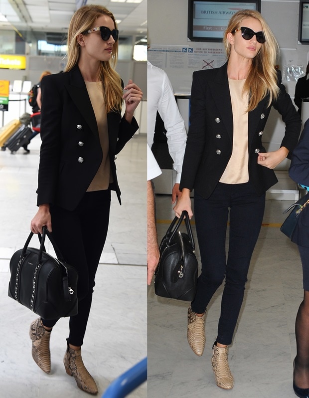 Rosie Huntington-Whiteley arrives at Nice airport
