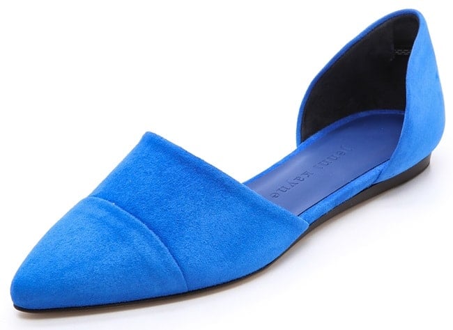 Penny Loafer D'Orsay Flats in Blue Suede