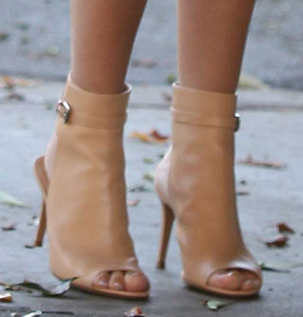 Ashley Tisdale wearing Gianvito Rossi booties