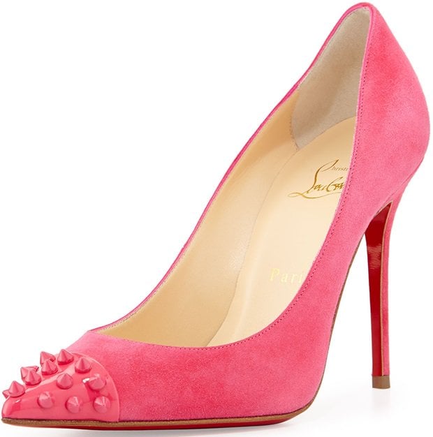 Christian Louboutin Geo Spike Pointtoe Red Sole Pump Pink