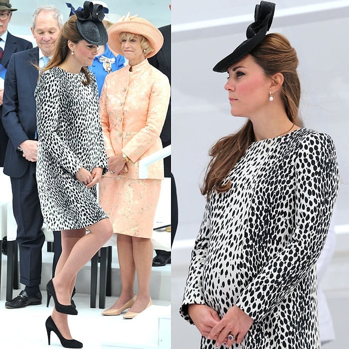 Right before Catherine, the Duchess of Cambridge, gave birth to Prince George, she and her nearly nine-month baby bump had to attend one last engagement in black suede heels