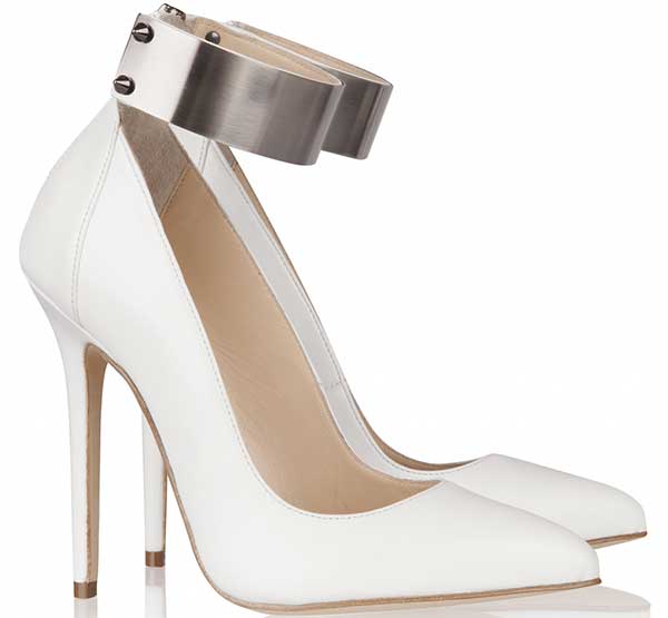 Olcay Gulsen Metal-Ankle Pumps in White