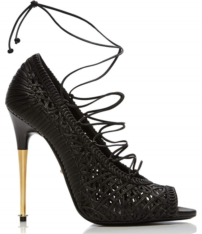 Tom Ford Nappa Leather Lace-Up Pumps in Black