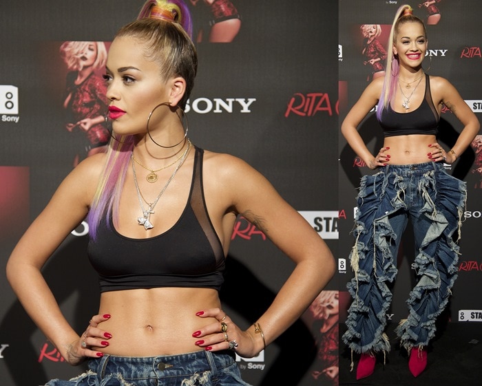 Rita Ora attends a photocall before her concert at the Joy Eslava Club in Madrid on July 3, 2014