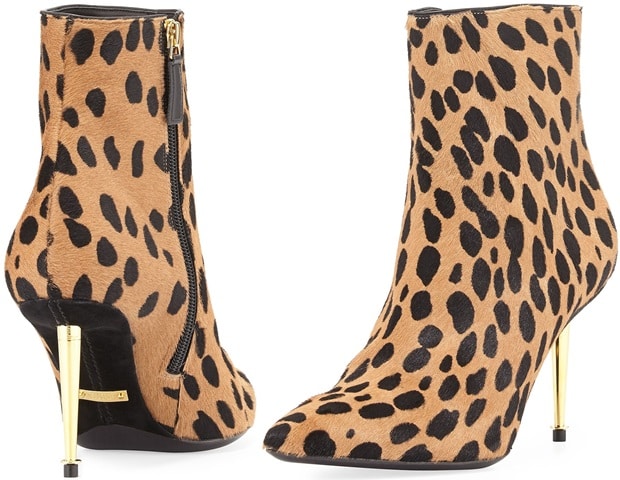 Tom Ford Leopard-Print Goat Hair Bootie