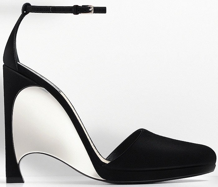 Christian Dior mirror wedge heel ankle strap pumps