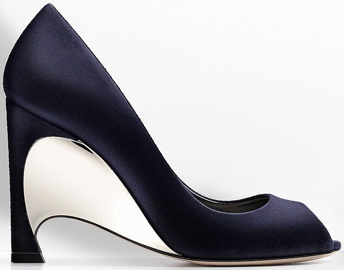 Christian Dior mirror wedge heel suede pumps