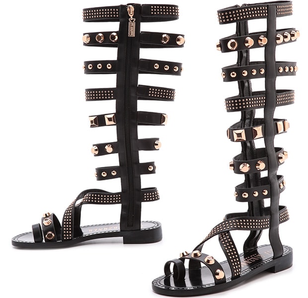 Ivy Kirzhner gladiator sandals gain punk polish with gleaming studs accenting the straps