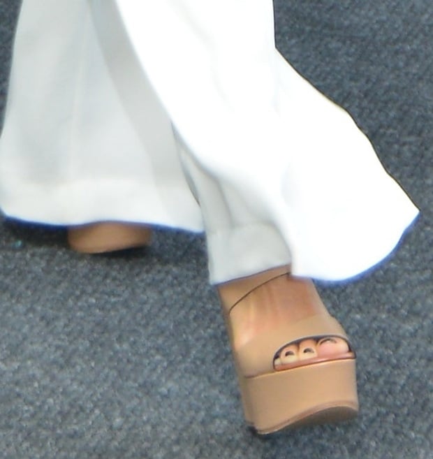 Her pants might be too long, but they still gave us a glimpse of her shoes, which are by Chloe