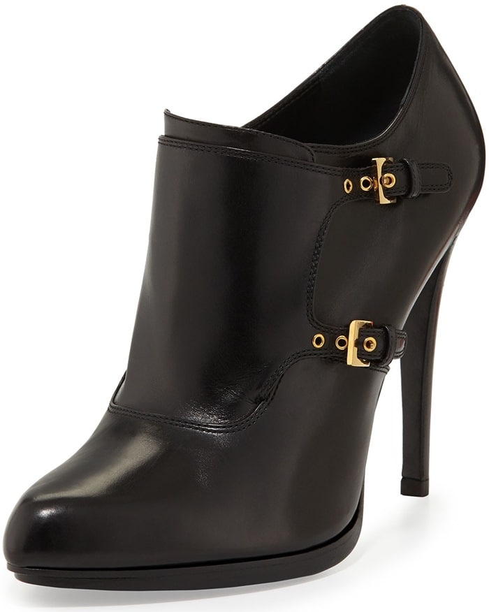 Tom Ford Black Doublemonk Ankle Bootie