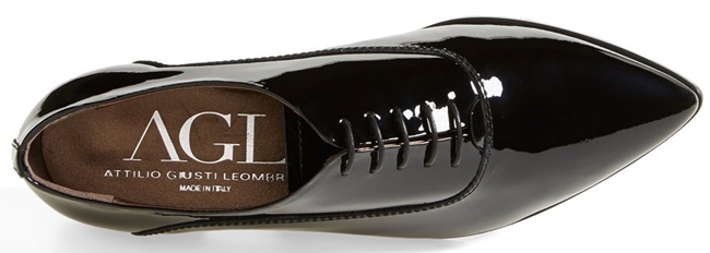 Attilio Giusti Leombruni Patent Pointy-Toe Oxford Shoes