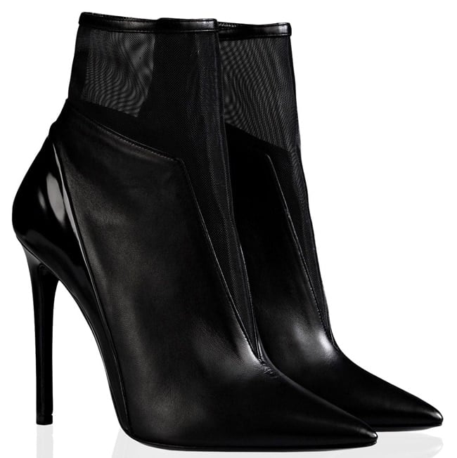 Barbara Bui Mesh-and-Leather Pointy Ankle Boots