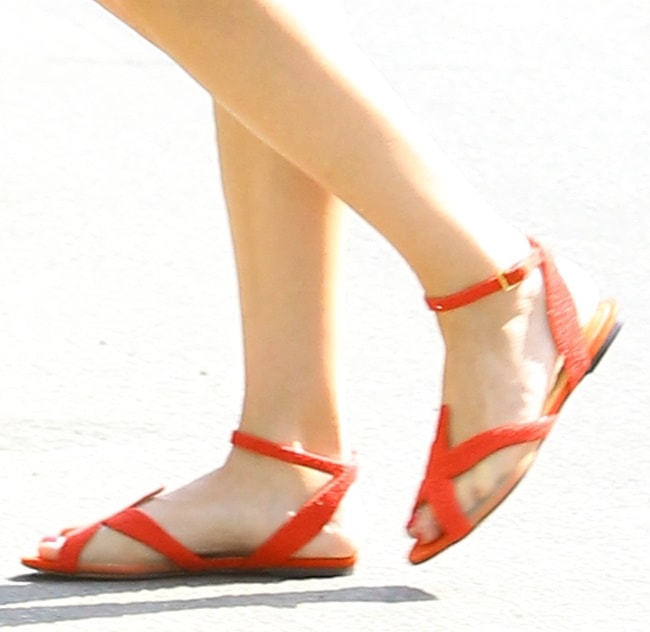 Reese Witherspoon's feet in red sandals
