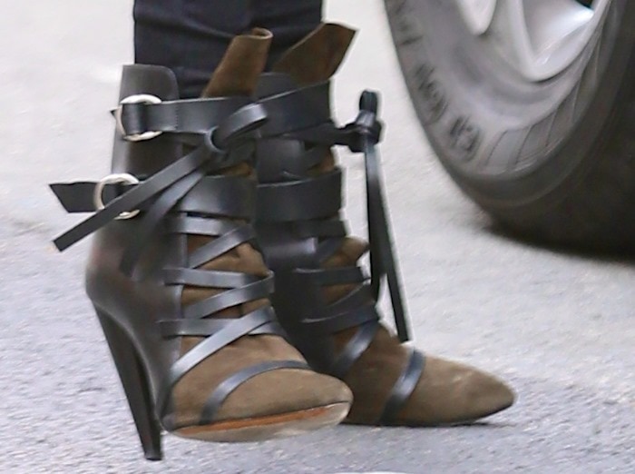 Abbey Clancy wearing Isabel Marant Royston ankle boots