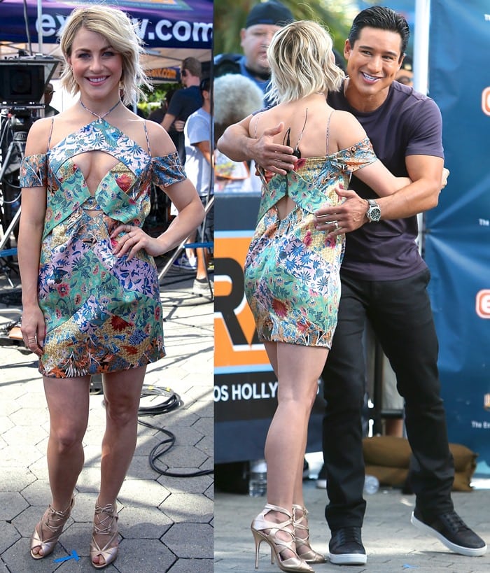 Julianne Hough interviewed by Mario Lopez for the television show 'Extra'