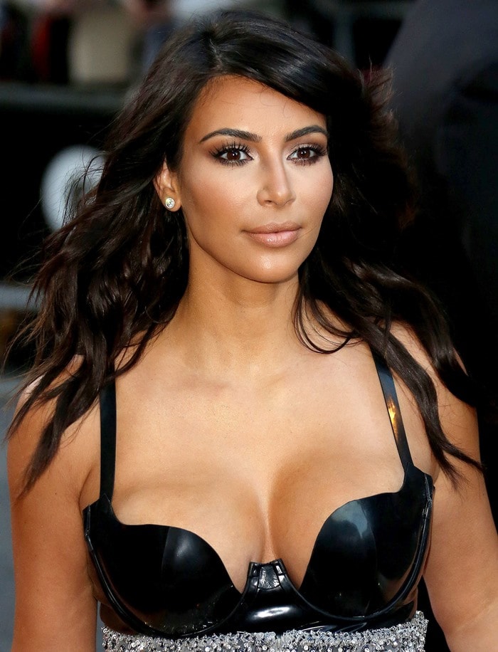 Kim Kardashian's black latex bustier-style bodysuit by Atsuko Kudo