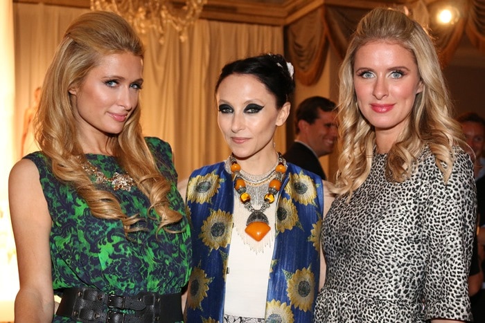 Paris and Nicky Hilton both wore dresses from Alice + Olivia by Stacey Bendet
