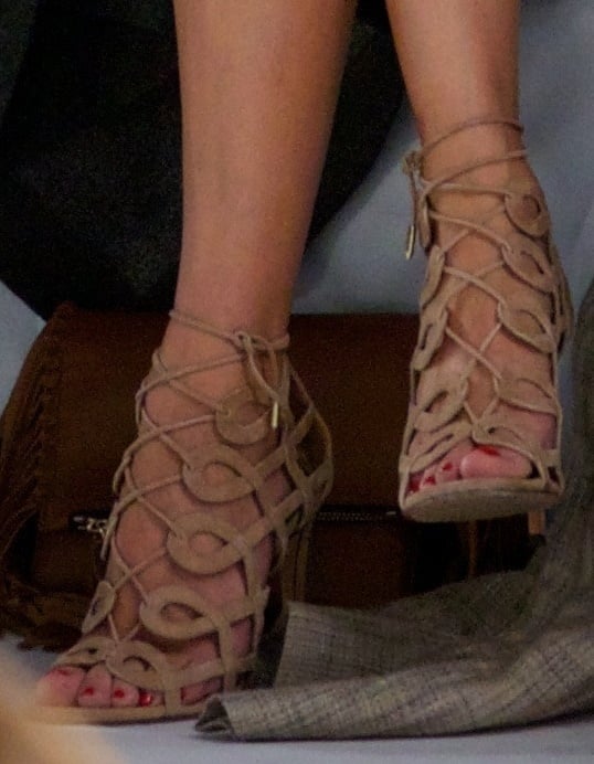 Olivia Palermo's sexy feet in Aquazzura heels