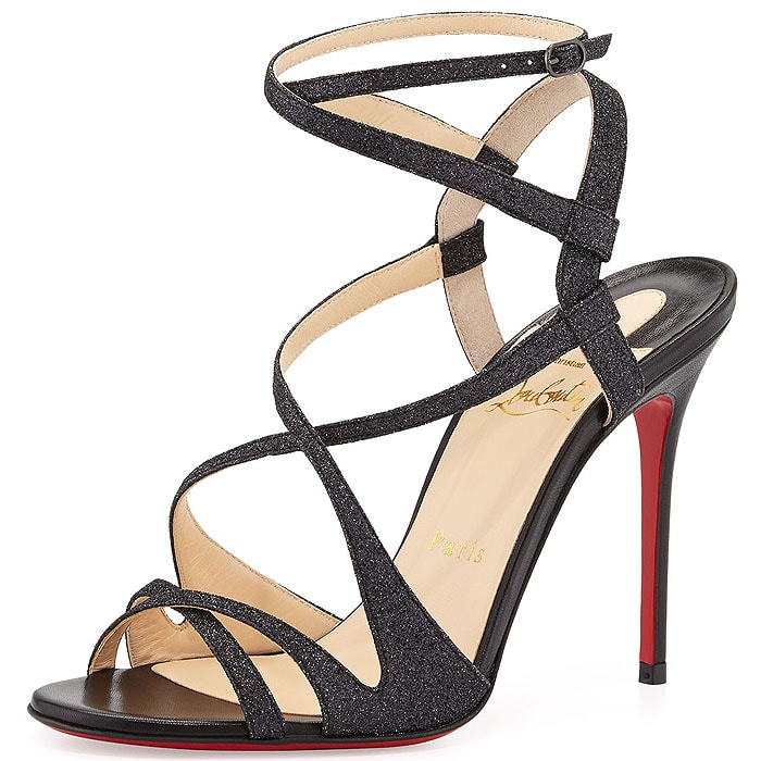 Christian Louboutin Audrey Strappy Glitter Sandals
