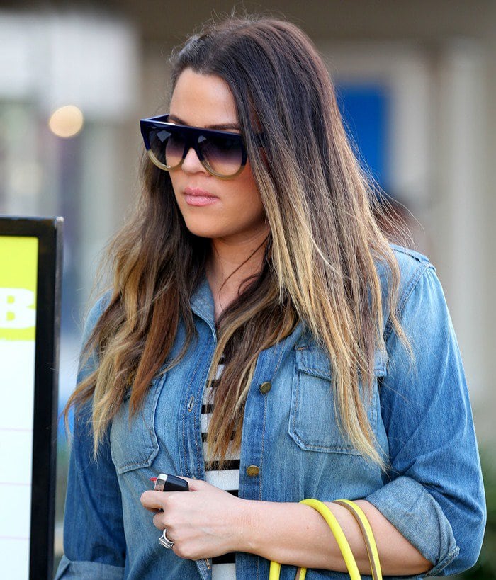 Khloe Kardashian seen leaving On The Thirty restaurant in Sherman Oaks in California on March 14, 2013