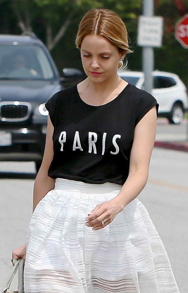 Mena Suvari seen leaving an office building in Beverly Hills in Los Angeles, California on April 11, 2014