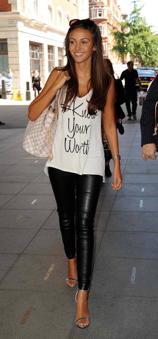 Michelle Keegan pictured at Radio 1 in London on July 3, 2014