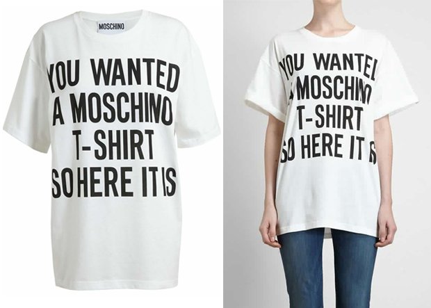 Moschino ‘Here It Is’ Slogan T-shirt