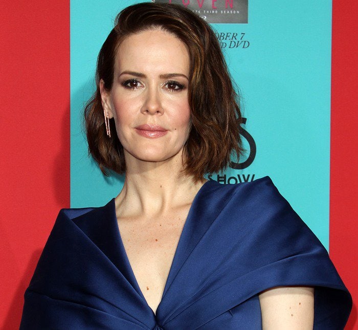 Sarah Paulson at the fourth season premiere of her hit show American Horror Story: Freak Show held at TCL Chinese Theatre in Hollywood on October 6, 2014