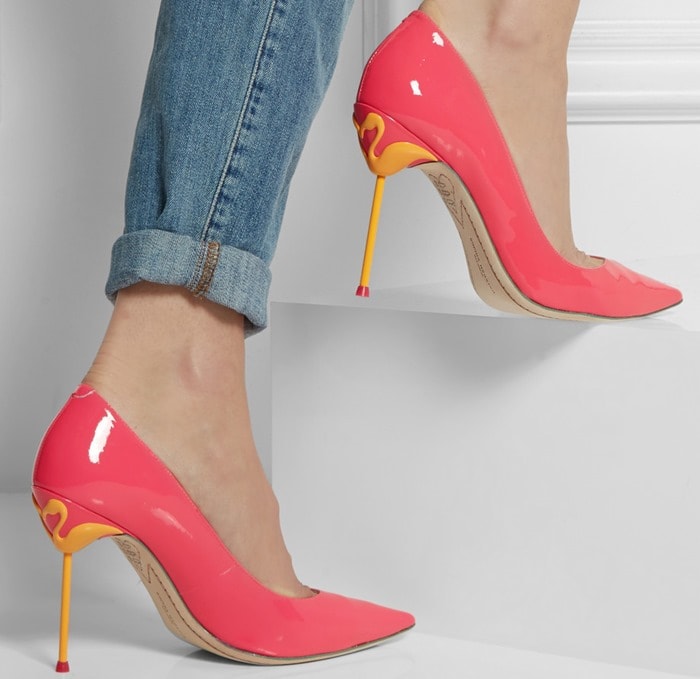 Sophia Webster Pink Coco Neon Patent leather Pumps